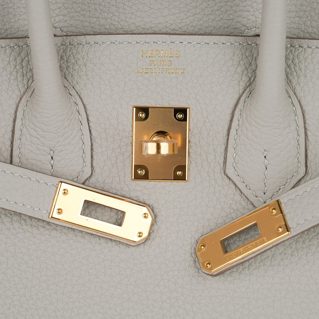 Birkin 25 Bag Gris Perle Togo Gold Hardware