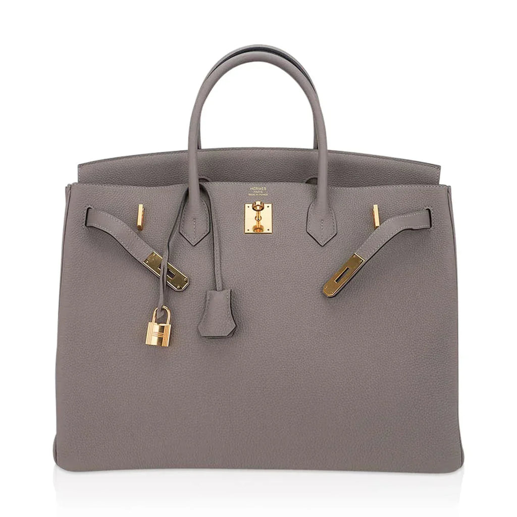 Birkin 40 Gris Asphalte Bag Gold Hardware Togo Leather