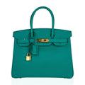 Birkin 30 Bag Vert Jade Epsom Leather with Gold Hardware