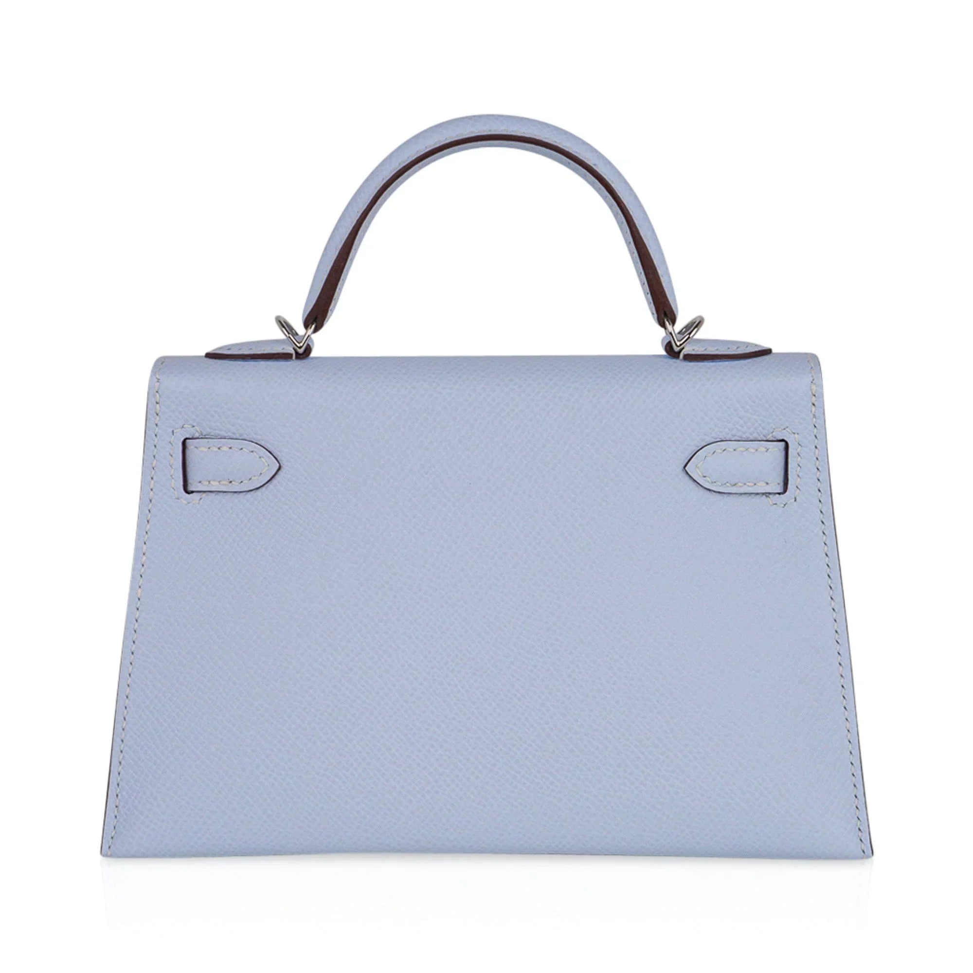 Kelly 20 Mini Sellier Bag Blue Brume Epsom Leather Gold Hardware