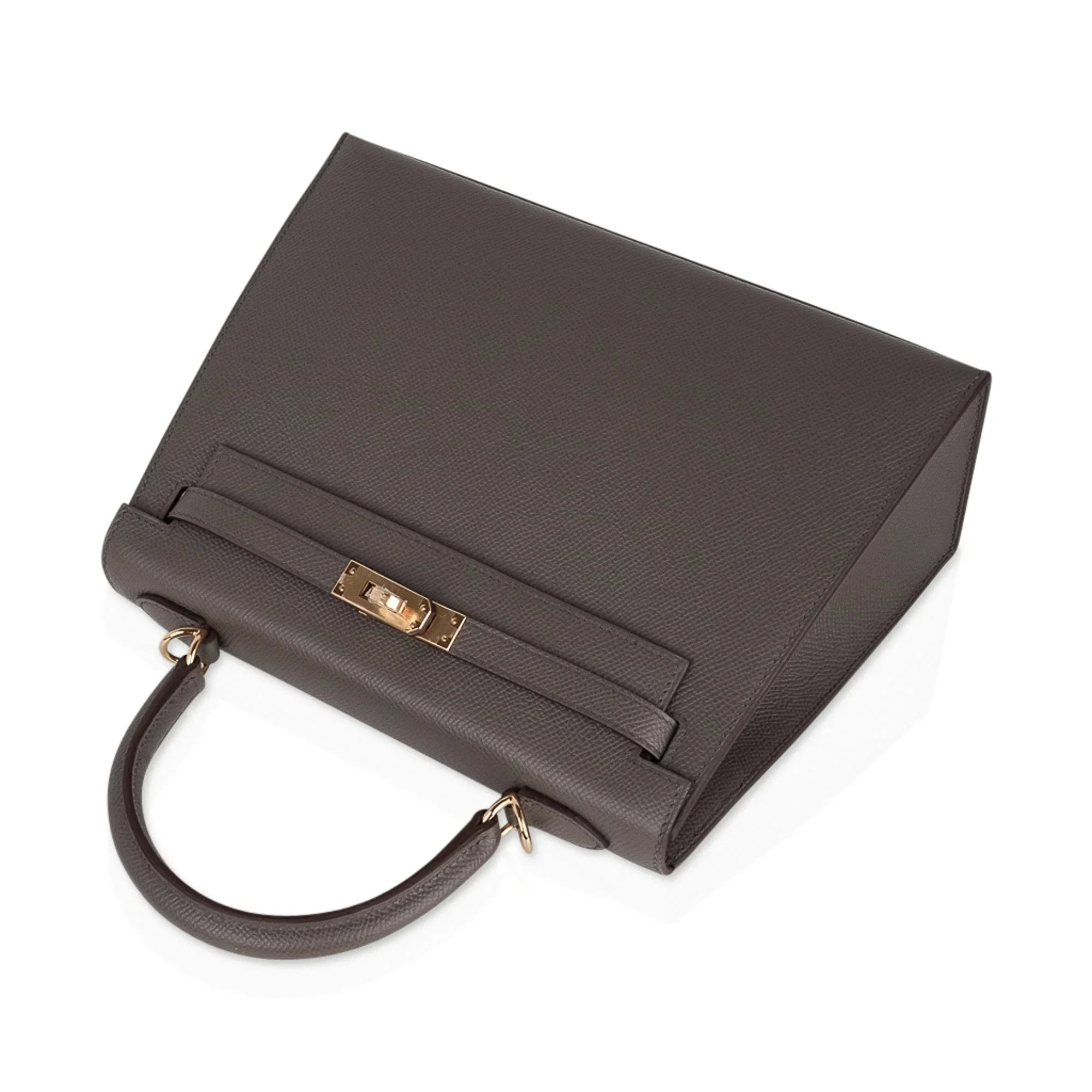 Kelly Sellier 25 Bag Etain Gold Hardware Epsom Leather New