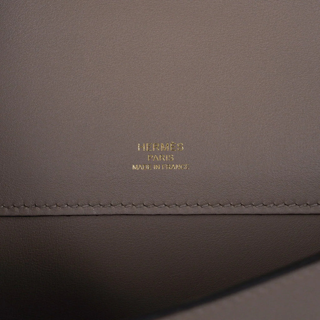 Kelly Cut Bag Gris Asphalte Gray Clutch Swift Gold Hardware