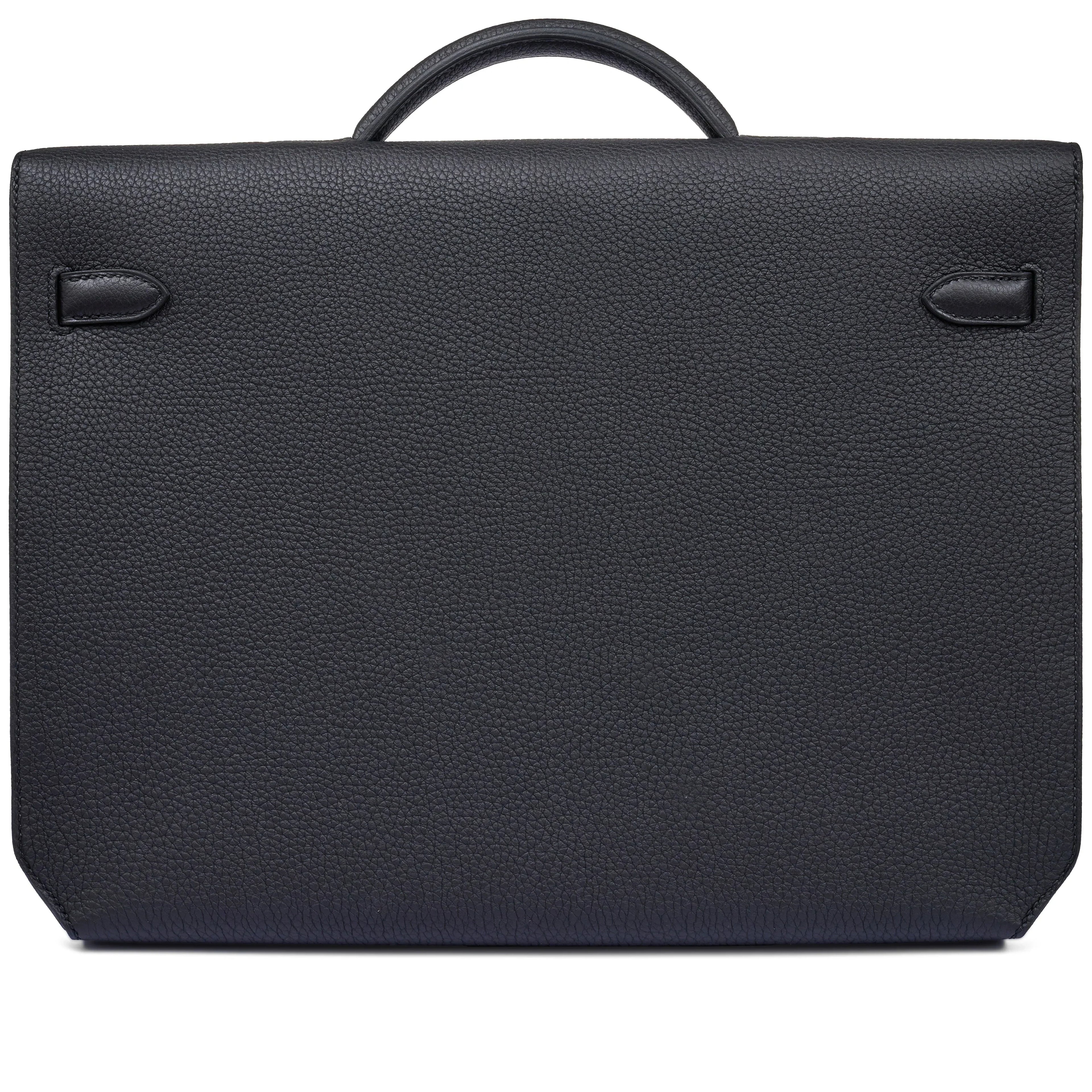 Kelly Black Togo 36 Briefcase Palladium Hardware FR trendy frosted leather casual bag