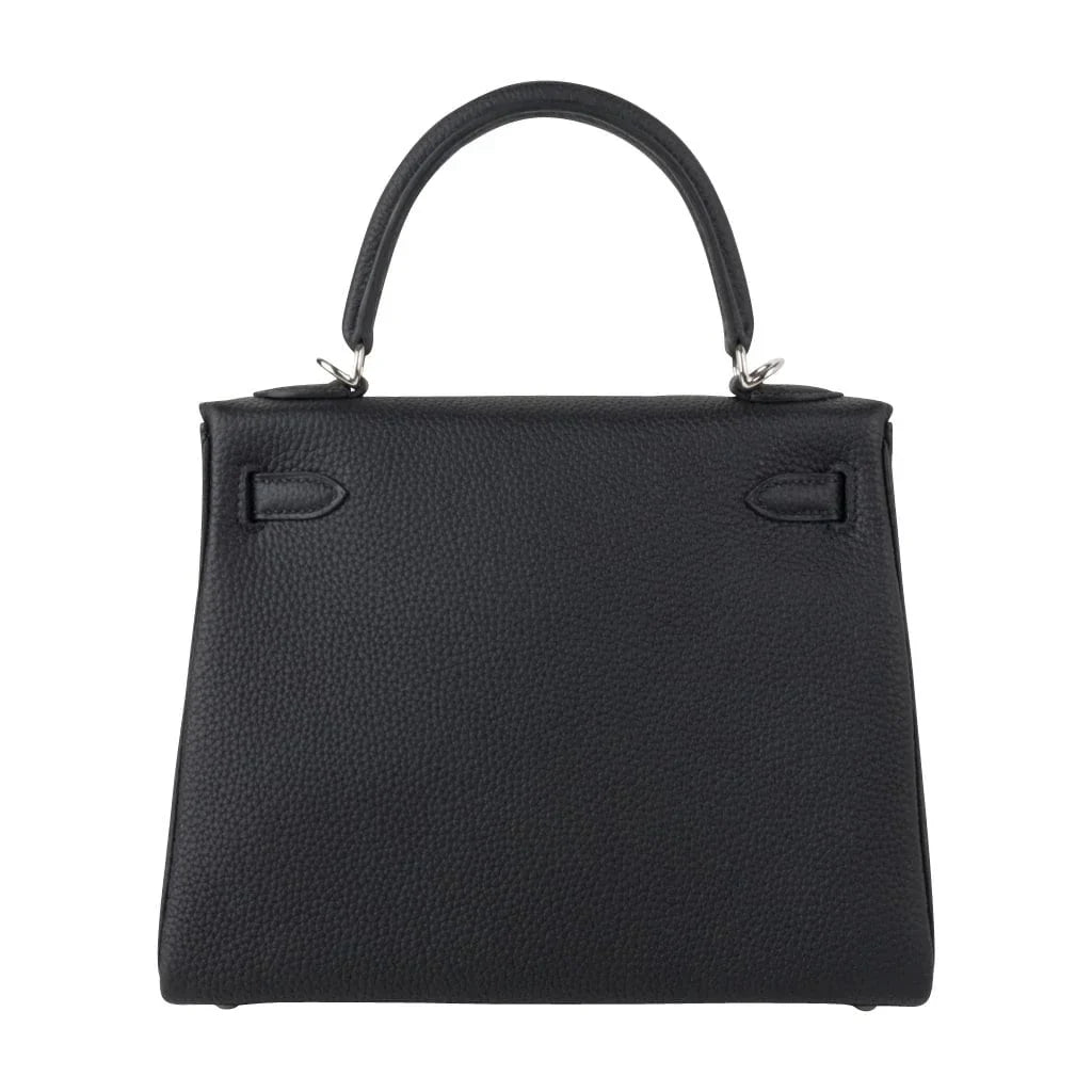 Kelly 25 Bag Black Togo Palladium Hardware (Retourne)