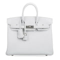 Birkin 25 Bag HSS White Clemence Trench Interior Brushed Palladium Hardware