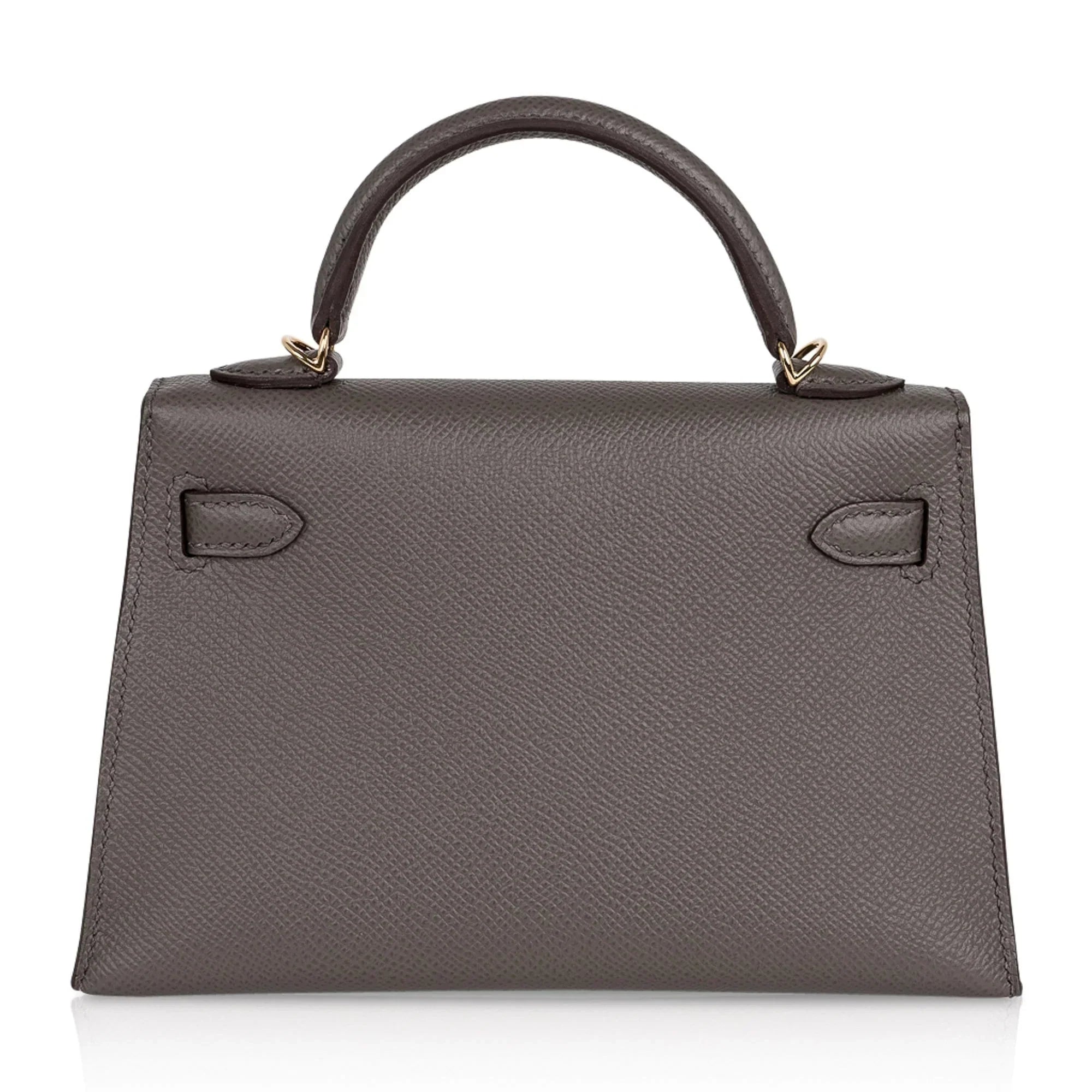 Kelly 20 Mini Sellier Bag Etain Epsom Leather Gold Hardware New w/Box