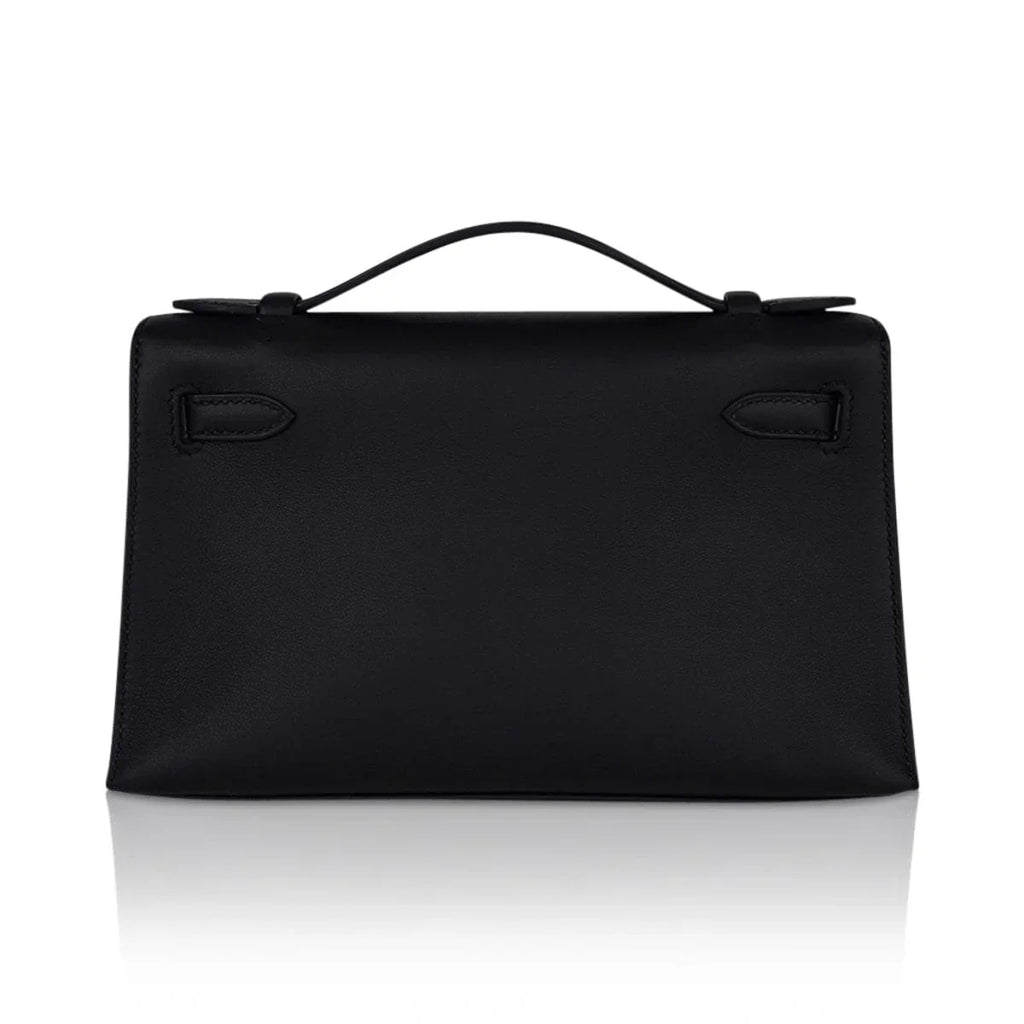 Kelly Pochette Bag Black Rose Gold Hardware Clutch