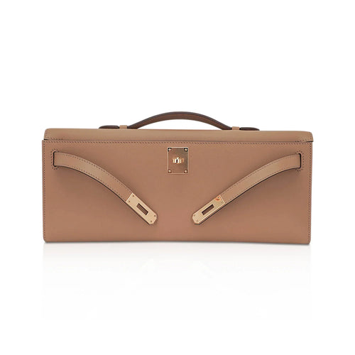 Brown Cut Bag Biscuit with Gold Hardware