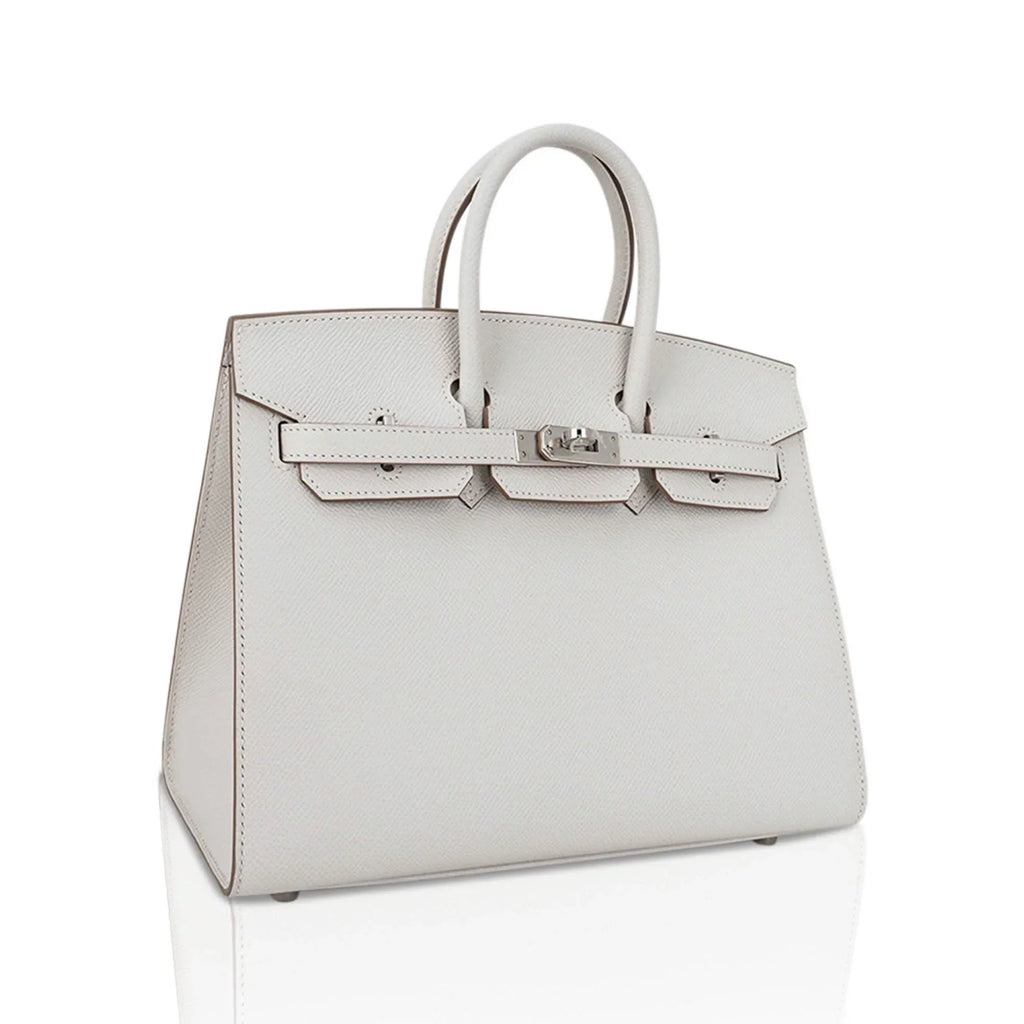 Birkin Sellier 25 Bag Gris Pale Epsom Leather with Palladium Hardware