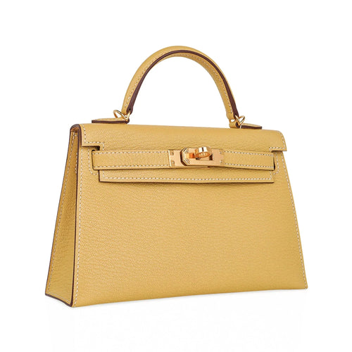 Beige Yellow Handbag Bag With Gold Hardware Accessories