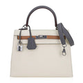 Kelly Sellier 25 Bag Nata Chai & Gris Meyer Epsom Leather with Palladium Hardware